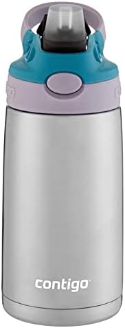Contigo Kids Stainless Steel Water Bottle with Redesigned AUTOSPOUT Straw, 13 oz, Taro & Juniper