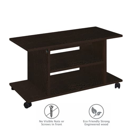 Image of DELITE KOM Bellis Engineered Wood Coffee Table for Living Room /Balcony /Office /Home /Outdoor, Tea Table (Flowery Wenge, 40 D x 80 W x 45 H)