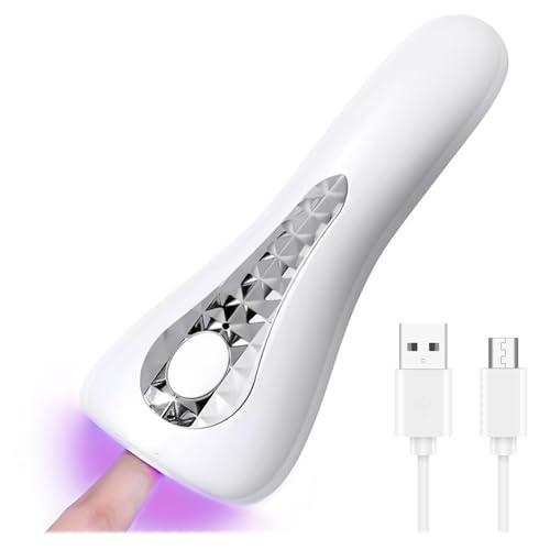 ESUOHYM Mini lámpara de uñas portátil UV de mano para uñas de gel para curar uñas recargable pequeña LED secadora de uñas individuales para extensión rápida de uñas arte para viajes en casa