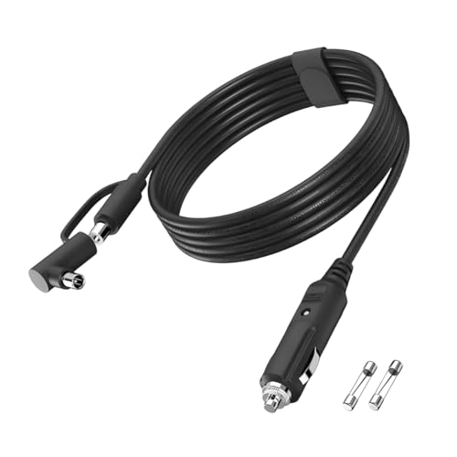 Norkmdi 14AWG Car Charging Cable, 12V/24V 6.56FT Vehicle Cigarette Lighter Charger Wire with DC7909 DC8020 Connector, Auto Power Supply Cord, Compatible with Explorer Portable Power Station (Black)