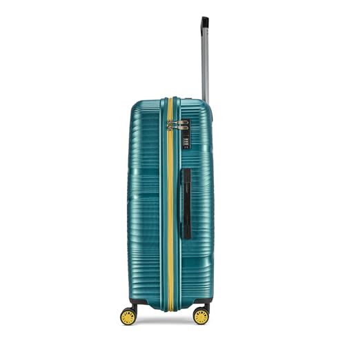 Image of Skybags Swirl Check-in Trolley Bag 75cm | Large Hard Luggage | 8 Wheels Suitcase for Travel | 3-Digit Combination Lock with Anti-Theft Zipper | Polypropylene | 3 Years Warranty - Unisex (Cyan)