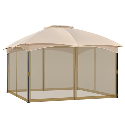 COWVIE Gazebo Replacement Netting Screen, 10' x 13' Universal Gazebo