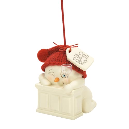 Department 56 Snowpinions Snowman Call Me a Cab Hanging Ornament, 2.76 Inch, Multicolor