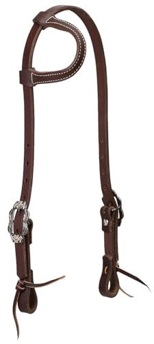 Hdstl WorkTack Oreille coulissante en cuir marron poli aux motifs floraux