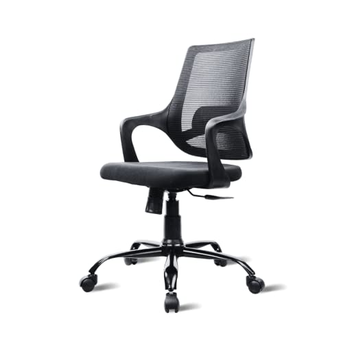 Image of ErgoLab Calm Office Chair, Mid Back Ergonomic Mesh Home Office Desk Chair, Computer Chair with Comfortable Cushion Seat and Armrests, Single Lock Mechanism & Strong Chrome Base