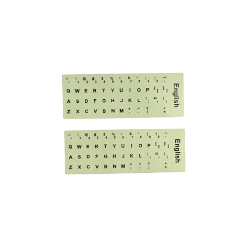 2 Piezas Pegatinas de Teclado en Inglés Brillan en la Oscuridad miniatura 1