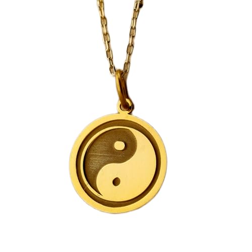 Collier Yin Yang LKBEADS en argent plaqué or, un bijou mixte élégant avec sa chaîne de 45 cm