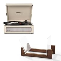 Crosley Voyager Bluetooth Portable Turntable with Bundled Crosley Record Storage Display Stand, Dune