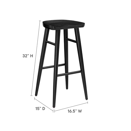 Modway EEI-6740-BLK Saville Butacos de Barra Sin Respaldo de Madera - Juego de 2, Negro miniatura 3