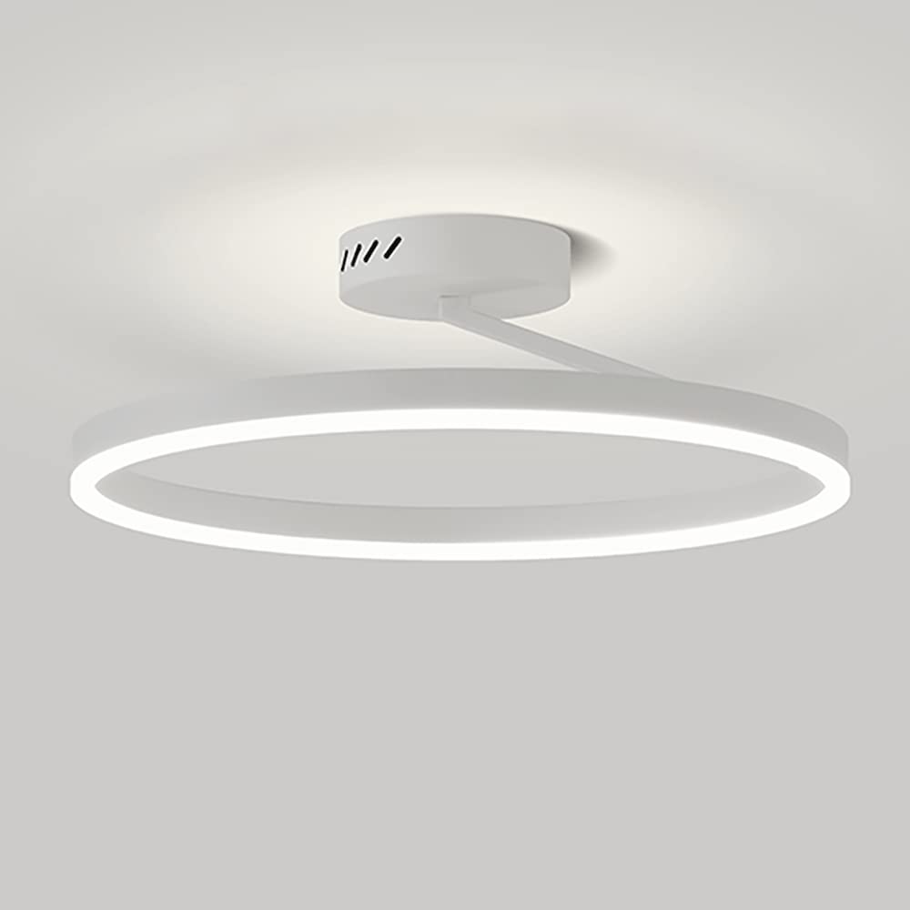 Plafonnier de chambre en anneau LED dimmable pour une ambiance moderne en fer et acrylique
