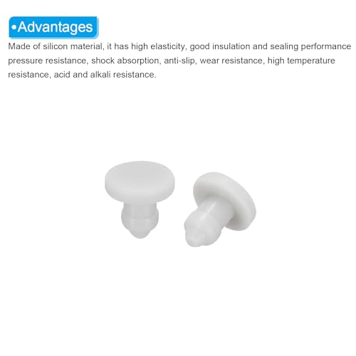 Image of MECCANIXITY Silicone Snap in Locking Hole Plugs,Rubber Panel Seal Cover Flush Type Panel Round for Kitchen Rubber Bulkheads Waterproof Sealing Plugs 3.5mm /0.14 Inch Diameter Grey,Pack of 30