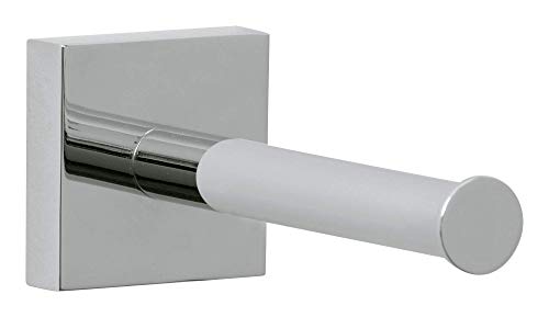 tesa EKKRO Ersatzrollenhalter für Toilettenpapier, verchromt - zur Wandbefestigung ohne Bohren, inkl. Klebelösung - 50 mm x 50 mm x 125 mm