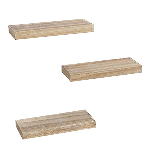 Ahdecor Floating Shelves, Wall Mounted Set Of 3 Rustic Wooden Ledge Shelves Decorative For Bedroom, Office, Kitchen, Living Room #TOP2