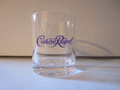 Set of 2 Crown Royal Canadian Whisky King and Queen Purple Logo Shot Glasses