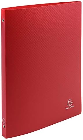 Exacompta - ref. 51195SE - Set of 5 OPAK flexible binders - 4 round rings, diameter 15 mm - Spine 20 mm - External dimensions: 32 x 25 cm - A4 file format - Colour: red