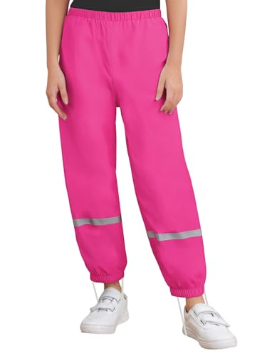 Boys Girls Waterproof Rain Pants Lightweight Water Resistant Cargo Pants Kids Single Layer Overpants Rainwear
