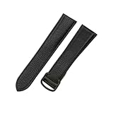 montre cartier tank basculante occasion Bracelet de montre en cuir à double queue 18/20/23mm, texture litchi noir, boucle déployante, compatible avec les bracelets Cartier Tank London Solo