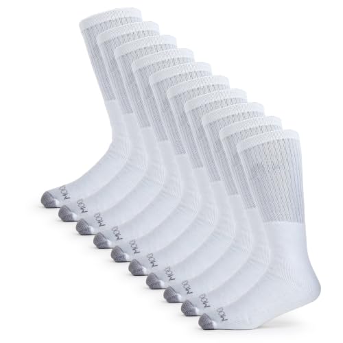 Image of Fruit of the Loom Men's Dual Defense Socks, Odor Protection with Half Cushion, Multi-Packs