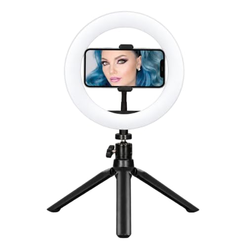 KSIX Aro de Luz Trípode sobremesa regulable.15 colores y efectos. Anillo de Luz Led para Móvil, 3 Temperaturas de Luz y 10 Intensidades de Brillo. Ring Light para Tik Tok, Fotografía, Selfie
