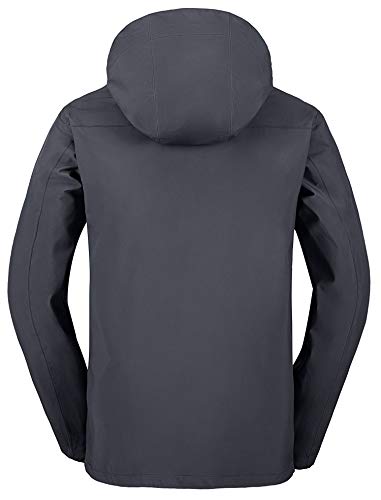 Wantdo Men's Rain Gear Waterproof Rain Jacket Outdoor Shell Rain Coat Gray M