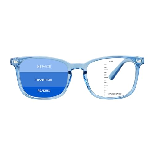 Image of Vintage Square Progressive Multifocal Presbyopic Glasses, Anti-Blue Light Glasses for Men Women Readers (+0.00 /+2.50 Magnification)