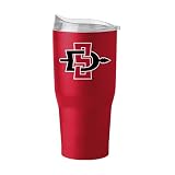 FANMATS NCAA San Diego State Aztecs 30 oz Powder Coat Tumbler — Stainless Steel | 30 Fluid Ounces | High -Lip Slider Lid | Team Color