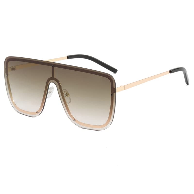 Oversized Rimless Sunglasses for Women Fashion Frameless Gradient Trimmed Lens Metal UV Protective Shield Sun Glasses2