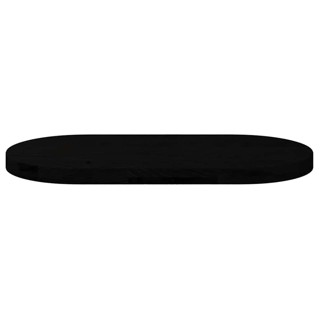Tischplatte Dunkelbraun Oval aus massivem Eichenholz 80x40x4 cm, vielseitige Arbeitsplatte für Büro, Küche, Wohnen, stabiles Möbelbrett zum Bauen, Renovieren, DIY und Ersatz