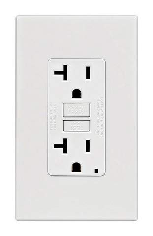 GFNT2-0PW 20 amp 125 V Screwless Wall Plate GFCI Receptacle White
