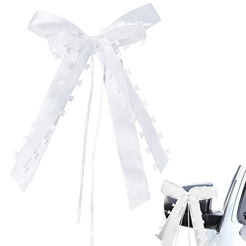 TAKUZA 20 Stück Autoschleifen Hochzeit Weiß, Hochzeitsschleifen fürs Auto,...