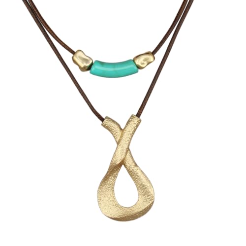 JAOYU Pendant Necklace for Women Boho Chunky Gold Layered Choker Necklaces