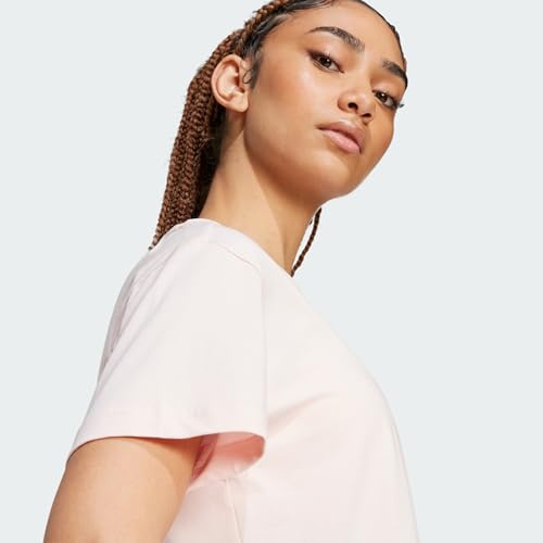 adidas Mujer Essentials Small Logo T-Shirt, Sandy Pink, M
