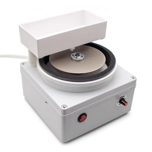 Toplionace Meuleuse Plate électrique - Meule Diamantée 125mm, Affûteuse Portable pour Couteaux, Pierres Précieuses en Lapidaires Refroidie à L'eau