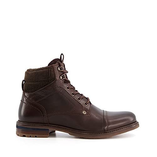 Dune Mens Candor Toe Cap Trabajador Botas Tacón plano, Brown, 40 2/3 EU