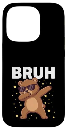Bruh Dabbing Bear �T���O���X �ʔ��� ���� �_�r���O ���킢�� ���� �X�}�z�P�[�X iPhone 14 Pro �p