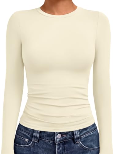 Underscrubs Tops Crew Neck Long Sleeve Compression 27 underscrubs tops - apricot