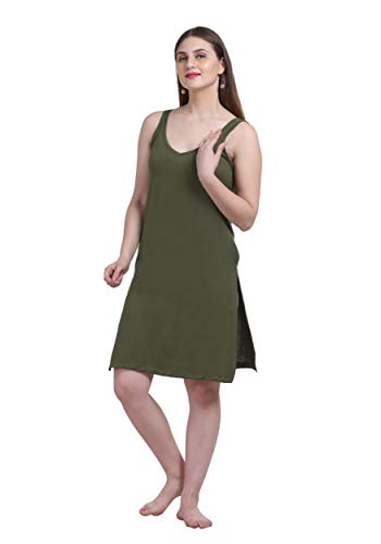 Image of Splash Cotton Rich Camisole Slip for Women| Long Kurti Slip /Suit Slip /Camisole Slip Knee Length - 139