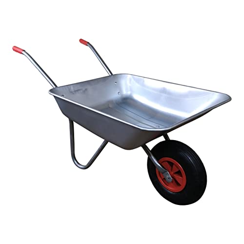 Samuel ALEXANDER 65 Litre 60kg Capacity Galvanised Metal Garden Cart Wheelbarrow - Heavy Duty Garden Wheelbarrows with Pneumatic Tyre 5 Samuel ALEXANDER 65 Litre 60kg Capacity Galvanised Metal Garden Cart Wheelbarrow - Heavy Duty Garden Wheelbarrows with Pneumatic Tyre - Image 5