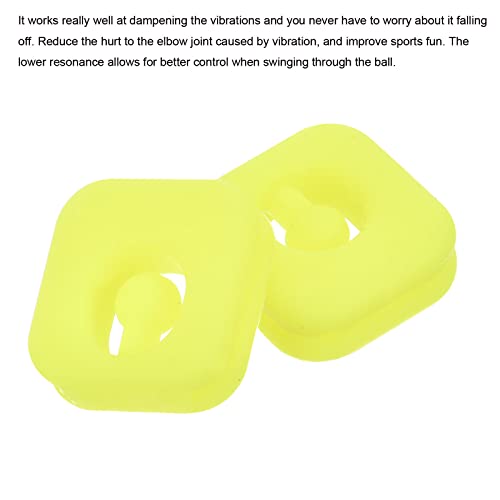 PATIKIL Tennis Vibration Dampener, 2 Pack Square-shaped Silicone Shock Absorber Racket String Damping for Tennis Racquet Yellow - Image 4
