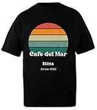 DAMBOTEE Café De Mar Camiseta Extragrande Unisex De Algodón Negra