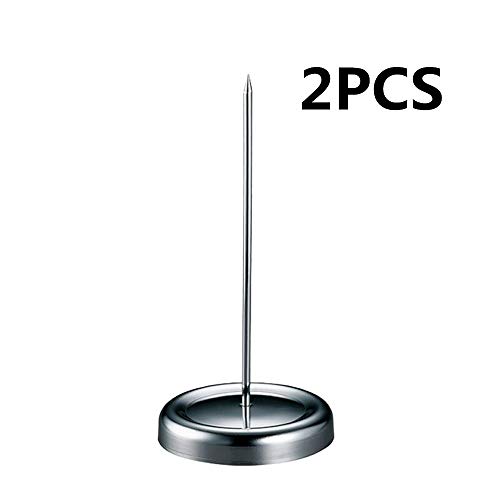 BCP 2pcs Silver Color Desk Straight Rod Paper Holder Spike Stick Receipts Check