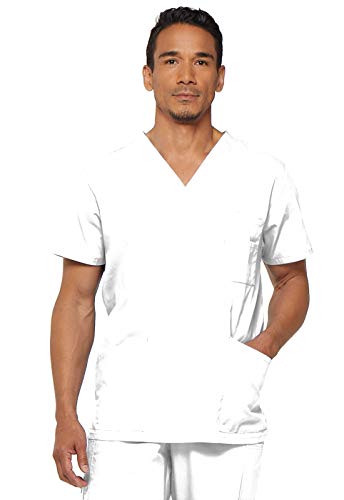 Image of Dickies Mens V-Neck Scrub Top with 5 Pockets - Medical & Nursing Uniform Shirt, Side Vents - 81906