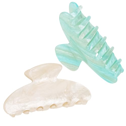 ACO-UINT Large Claw Clip Set of 2 (White & Blue)