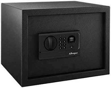 Security Safe, Biometric Fingerprint, Smart Digital Keypad, Key Lock, Protect Guns Jewelry Cash, Ideal for Home Office Hotel, 0.8 Cubic Feet