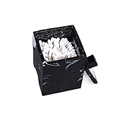 ETZRYSYB Zahnstocherhalter, marmoriertes Harz, Aufbewahrungsbox, Wattestäbchen-Organizer, Zuhause, Zahnstocherhalter, Hotel, Badezimmer, Wattepad-Box mit Deckel (schwarz)