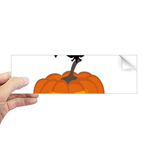 Calcomanía rectangular impermeable de Halloween con ilustración nitida de calabaza murciélago 2