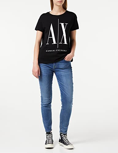 Armani Exchange Damen Icon Project T T-Shirt, Schwarz, XS – Ansicht 3