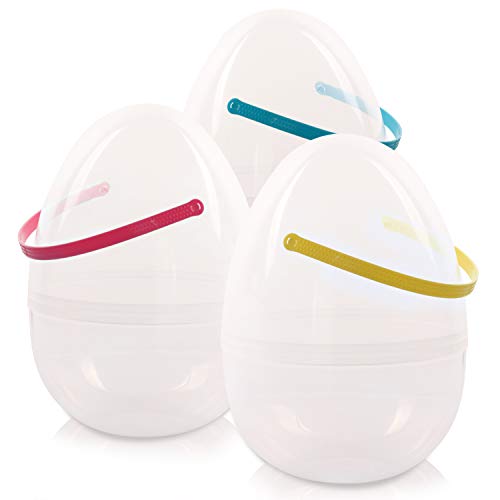 Busybee Riesen-Ostereier, 25 cm, Kunststoff, befüllbar, Jumbo-Eier, 3 Stück, transparent