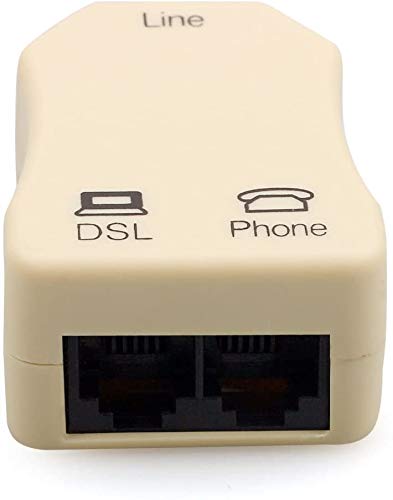 URBEST In-line DSL Splitter Adapter with Noise Filter for Telephone Phone Fax Accessory (2, Beige) - Thumbnail 4