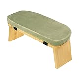 rockible Yoga Meditation Bench Kneeling Stool, Foldable, Wood, with Removable Cushion Ergonomic Prayer Bench Meditation Stool, Green